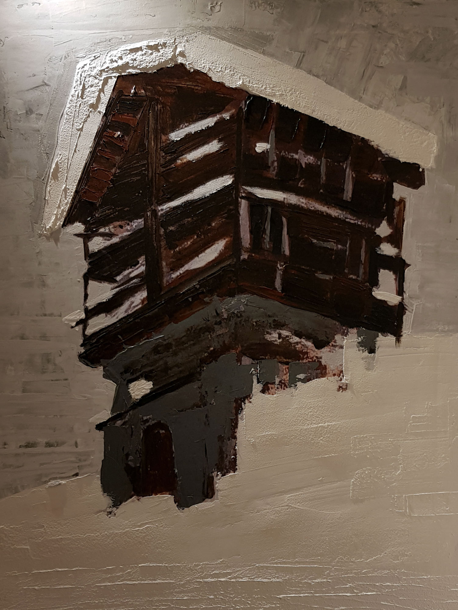 Jerome Rudin - Peinture Chalet Suisse du Valais Ref 102